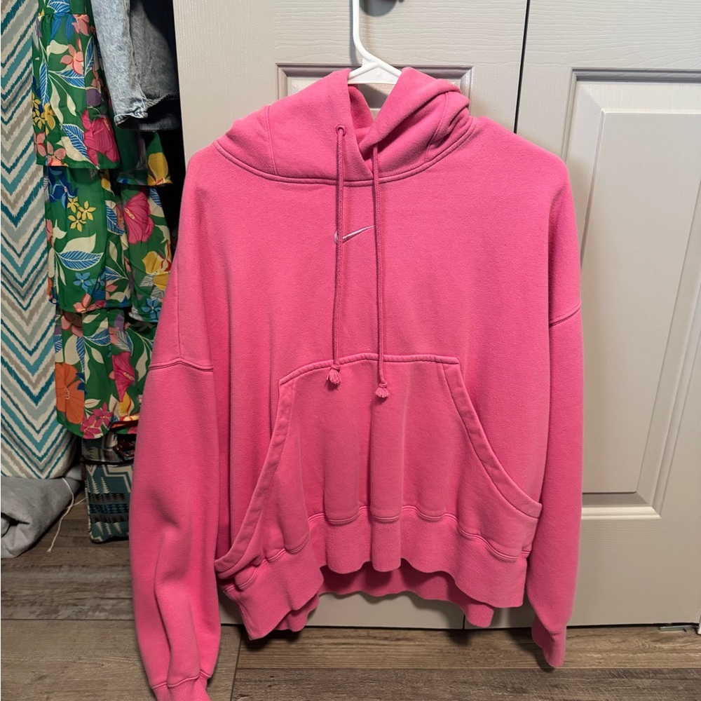 Nike Pink Hooded Sweatshirt with Front Pocket